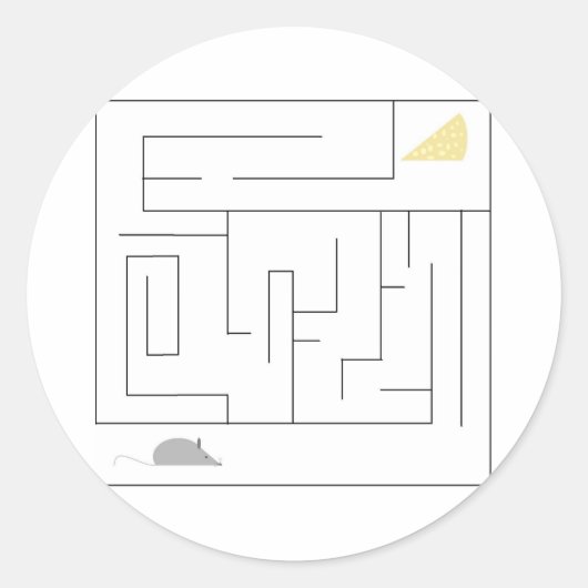 Maus und Käse Maze Runder Aufkleber (Vorderseite)