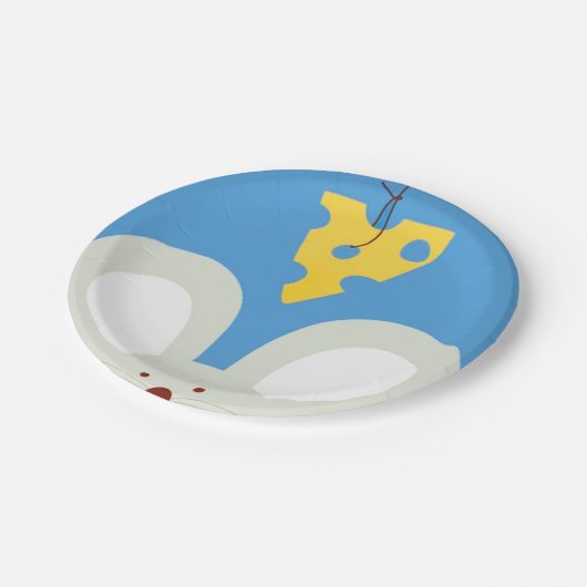 Maus und Käse Pappteller (Schrägansicht)
