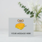 Maus und Käse Postkarte (Stehend Vorderseite)