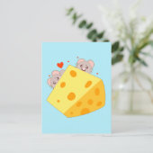 Maus und Käse Postkarte (Stehend Vorderseite)