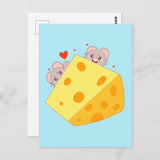 Maus und Käse Postkarte (Vorne/Hinten)