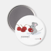 Maus und Kirsche Magnet (Vorderseite/Rückseite)