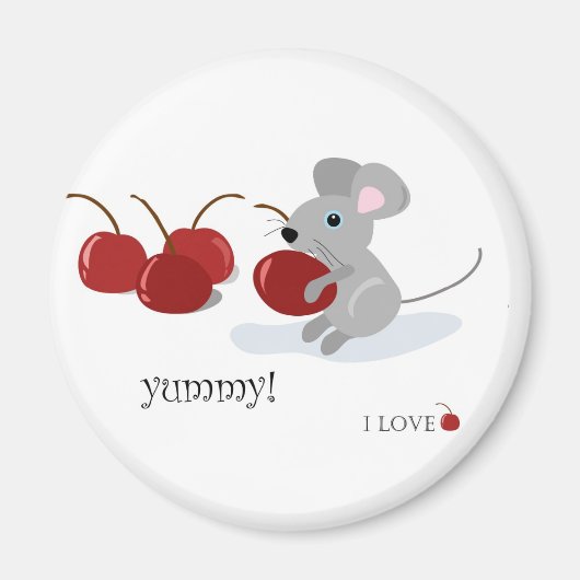 Maus und Kirsche Magnet (Vorne)