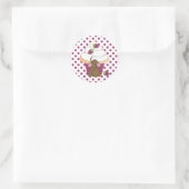 Maus und Kuchen Runder Aufkleber (Tasche)