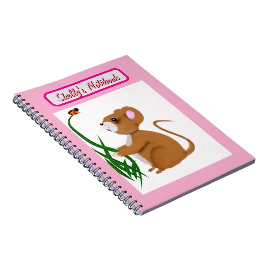 Maus und Ladybug Spiral Foto Notebook Notizblock (Rechte Seite)