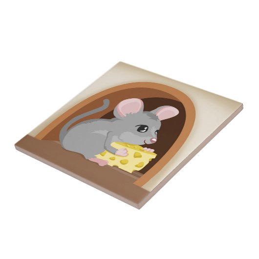 Maus und Mäuseloch Fliese (Seite)