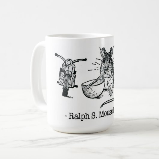Maus und Motorrad Kaffeetasse (Vorderseite Links)