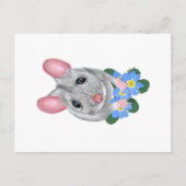 Maus und Primrose Blume Postkarte drucken (Vorderseite)