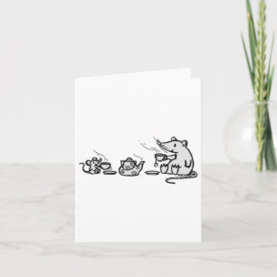 Maus und Ratte haben einen Aufkleber für ein Party Karte