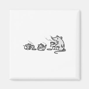 Maus und Ratte haben einen Aufkleber für ein Party Magnet