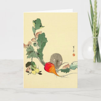 Maus und roter Rettich, japanisches malendes Karte