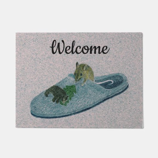 Maus und Slipper Fußmatte (Vorderseite)