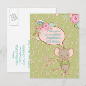 Maus und Vogelkinder Einladung zum Geburtstag (Vorne/Hinten)