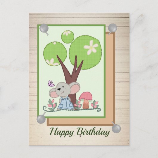 Maus unter dem Baum Postkarte (Vorderseite)
