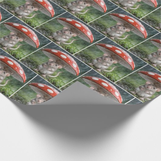 Maus unter einem Pilz Geschenkpapier (Ecke)