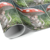 Maus unter einem Pilz Geschenkpapier (Rolleneckpunkt)