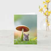 Maus unter einem Pilz Karte (Gelbe Blume)