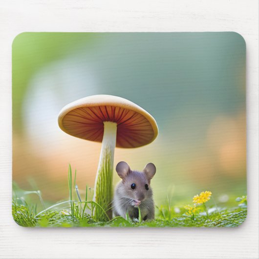 Maus unter einem Pilz Mousepad (Vorne)