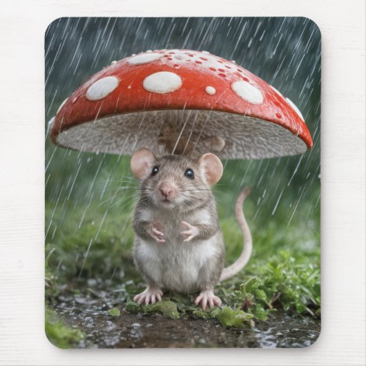 Maus unter einem Pilz Mousepad (Vorne)