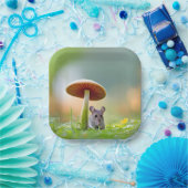 Maus unter einem Pilz Pappteller (Party)