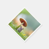 Maus unter einem Pilz Serviette (Ecke)