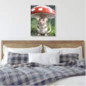 Maus unter einem Polka Dot Mushroom Leinwanddruck (Insitu (Schlafzimmer))