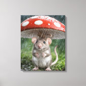 Maus unter einem Polka Dot Mushroom Leinwanddruck (Vorderseite)