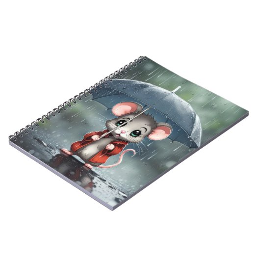 Maus unter einem Schirm Notizblock (Linke Seite)