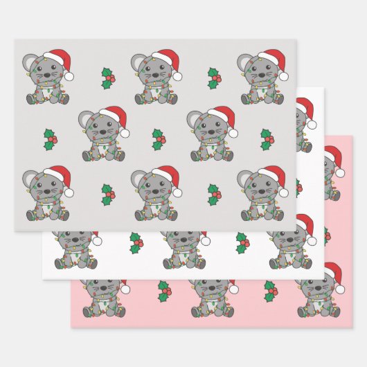 Maus Weihnachten Wintertiere Feiertagsmäuse Geschenkpapier Set (Set)