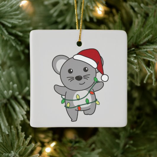 Maus Weihnachten Wintertiere Feiertagsmäuse Keramikornament (Baum)