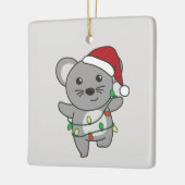 Maus Weihnachten Wintertiere Feiertagsmäuse Keramikornament (Links)