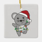 Maus Weihnachten Wintertiere Feiertagsmäuse Keramikornament (Vorderseite)