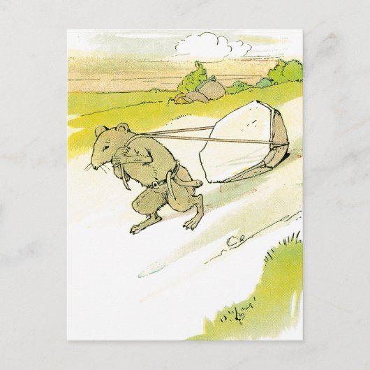 Maus zieht Big Rock Postkarte (Vorderseite)