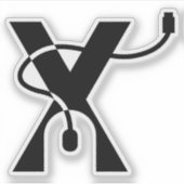 Mausbuchstabe X Monogramm Aufkleber (Vorderseite)