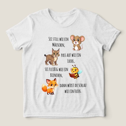 Mäuschen - Luchs - Biene - Fuchs | Schulanfang Tri-Blend Shirt (Design Vorderseite)