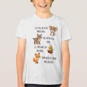 Mäuschen - Luchs - Biene - Fuchs | Schulanfang Tri-Blend Shirt (Vorderseite)