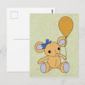 Mäuschen mit Ballon Postkarte (Vorne/Hinten)