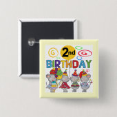 Mäuse 2. Geburtstag T - Shirt und Geschenke Button (Vorne & Hinten)