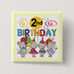 Mäuse 2. Geburtstag T - Shirt und Geschenke Button