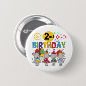 Mäuse 2. Geburtstag T - Shirt und Geschenke Button (Vorne & Hinten)