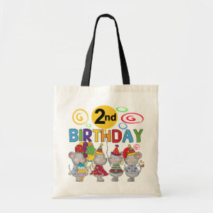 Mäuse 2. Geburtstag T - Shirt und Geschenke Tragetasche