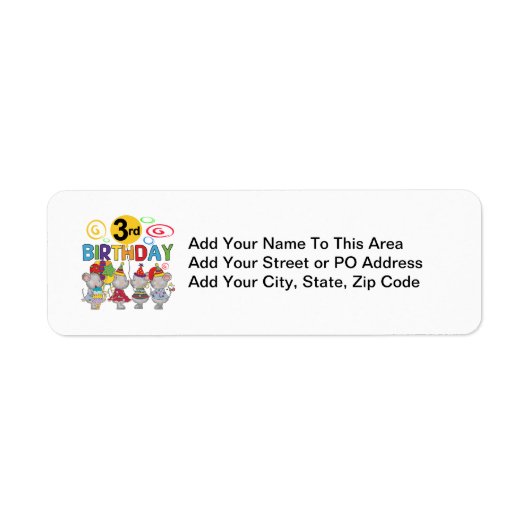 Mäuse 3. Geburtstag T - Shirt und Geschenke (Vorne)