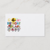 Mäuse 4. Geburtstag T - Shirt und Geschenke Visitenkarte (Rückseite)