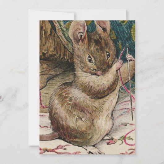 Mäuse am Arbeitsplatz - Beatrix Potter Einladung (Vorderseite)