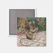 Mäuse am Arbeitsplatz Threading the Needle (Beatri Magnet (Vorderseite/Rückseite)