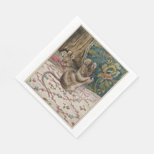Mäuse am Arbeitsplatz Threading the Needle (Beatri Serviette (Ecke)
