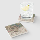 Mäuse am Arbeitsplatz Threading the Needle (Beatri Steinuntersetzer (Seitenansicht)