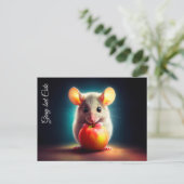 Mäuse Apfel hell Natur schön lustig Postkarte (Stehend Vorderseite)