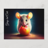 Mäuse Apfel hell Natur schön lustig Postkarte (Vorderseite)