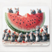 Mäuse auf einem Juicy Watermelon Wedge Mousepad (Vorne)